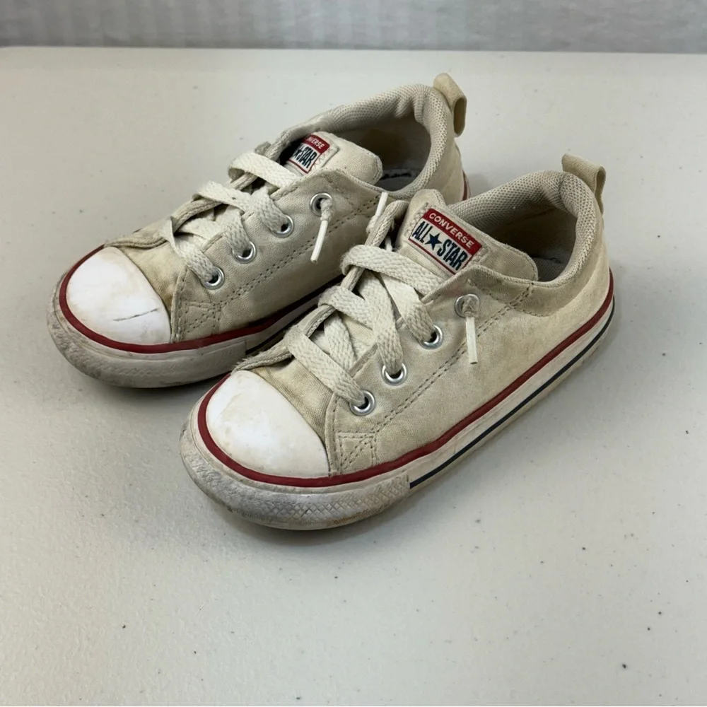Converse Kids Sneakers Beige Canvas & Black Canvas with Pink Laces